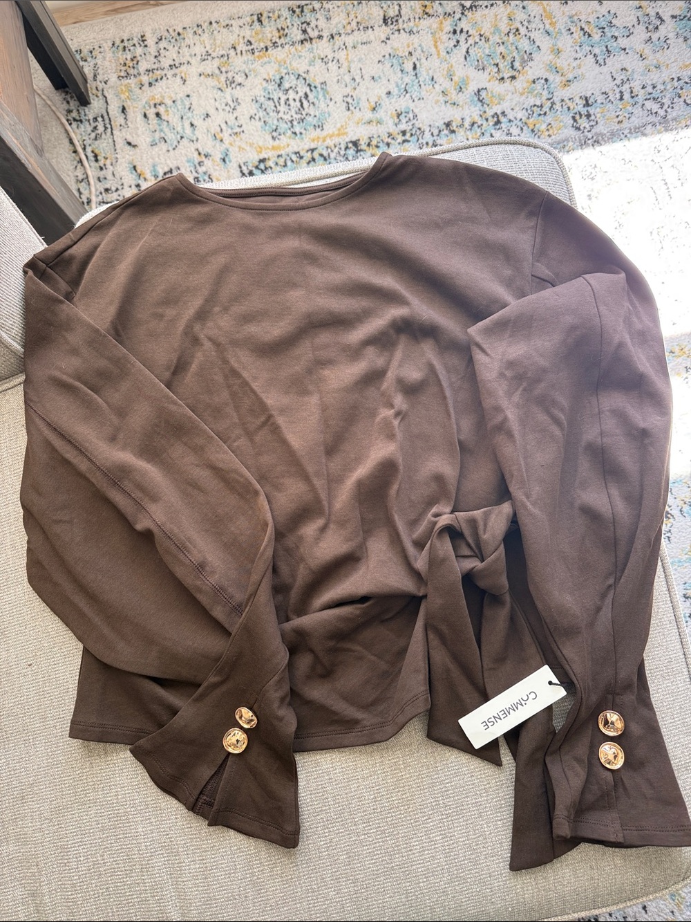 Brown Long Sleeve Top